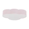Plafondlamp Cloud, roze, 63 cm lang, textiel, wolk, E27