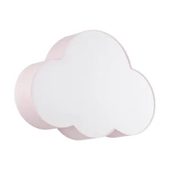 Plafondlamp Cloud, roze, 63 cm lang, textiel, wolk, E27