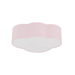 Plafondlamp Cloud, roze, 43 cm lang, textiel, wolk, E27