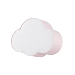 Plafondlamp Cloud, roze, 43 cm lang, textiel, wolk, E27
