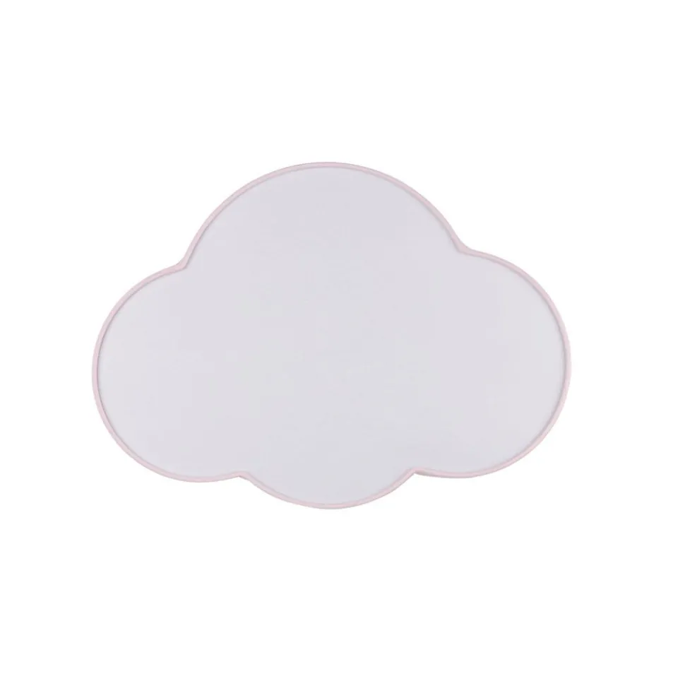 Plafondlamp Cloud, roze, 43 cm lang, textiel, wolk, E27