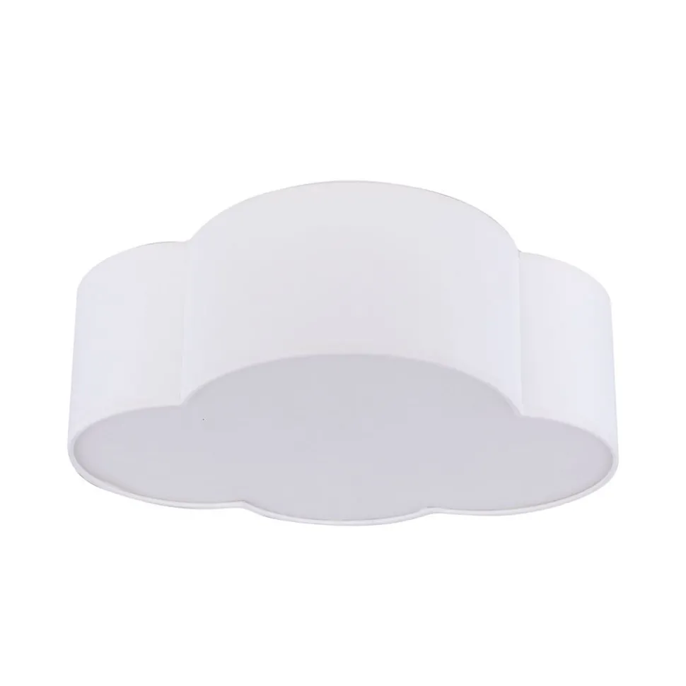 Plafondlamp Cloud, textiel, 41 x 31 cm, wit