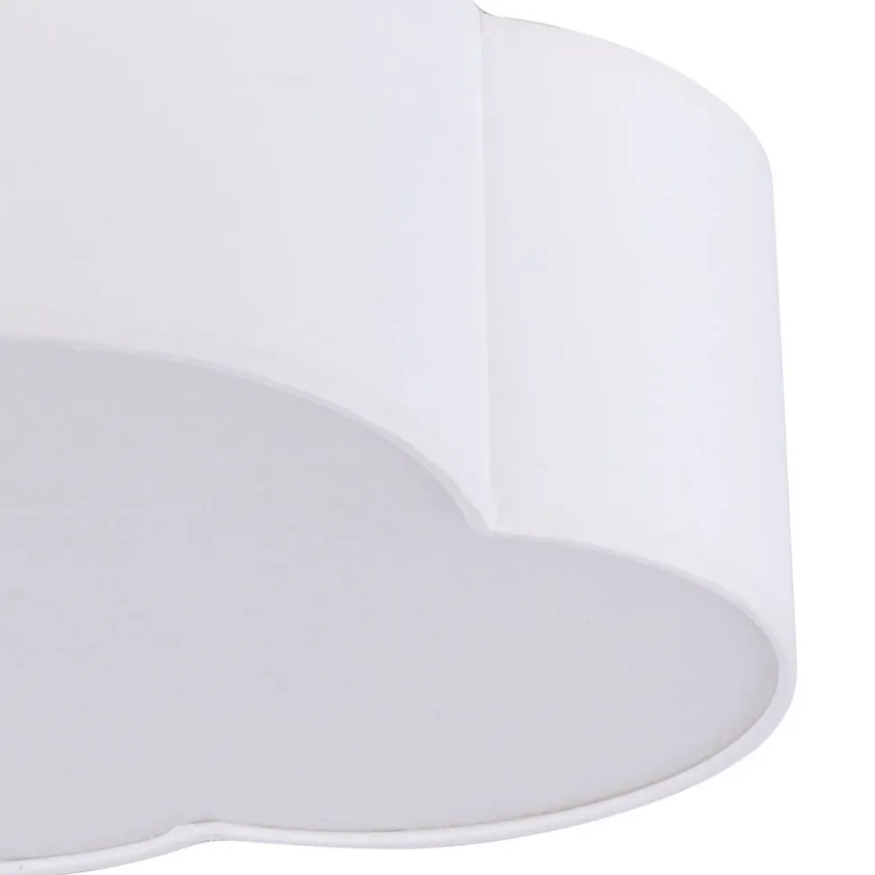 Plafondlamp Cloud, textiel, 41 x 31 cm, wit