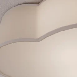 Plafondlamp Cloud van textiel, lengte 41 cm, grijs