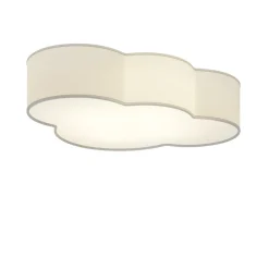 Plafondlamp Cloud van textiel, lengte 62 cm, grijs