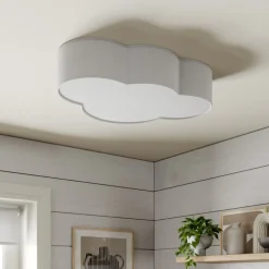 Plafondlamp Cloud, wit, textiel, lengte 62 cm, E27, 4-lamps.