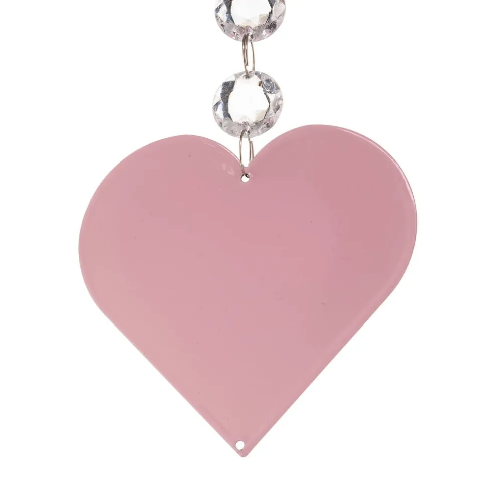 Plafondlamp Corazon in roze met hartjes
