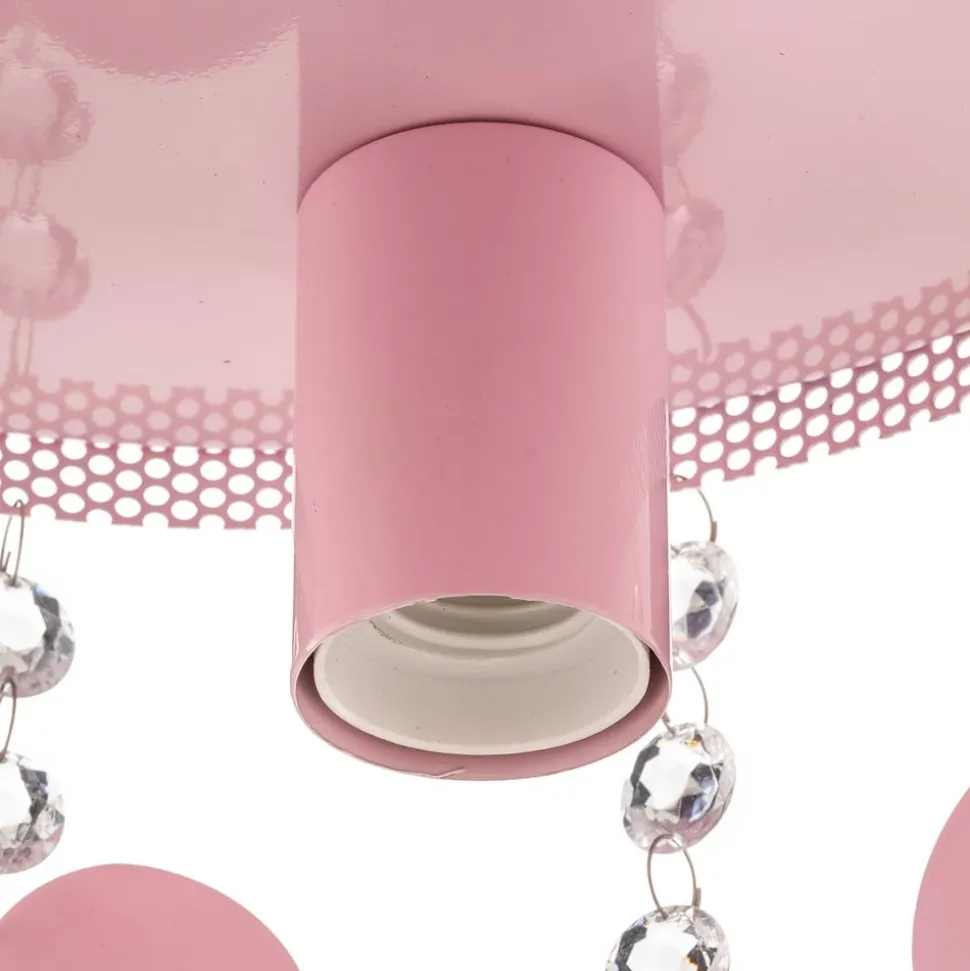 Plafondlamp Corazon in roze met hartjes