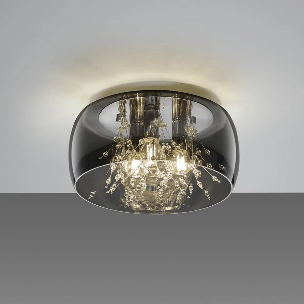 Plafondlamp Crystel van glas, chroom, Ø 34 cm
