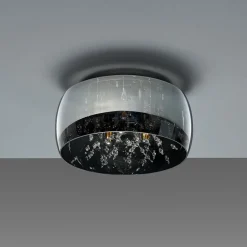 Plafondlamp Crystel van glas, chroom, Ø 34 cm