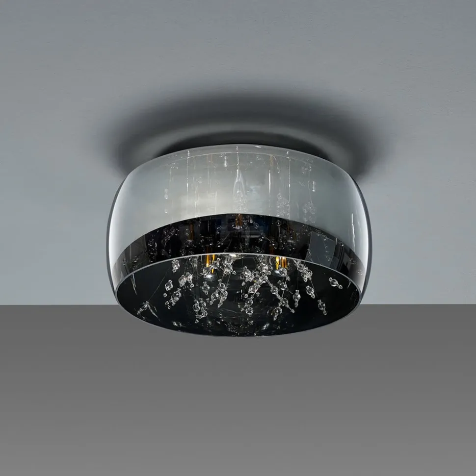 Plafondlamp Crystel van glas, chroom, Ø 34 cm