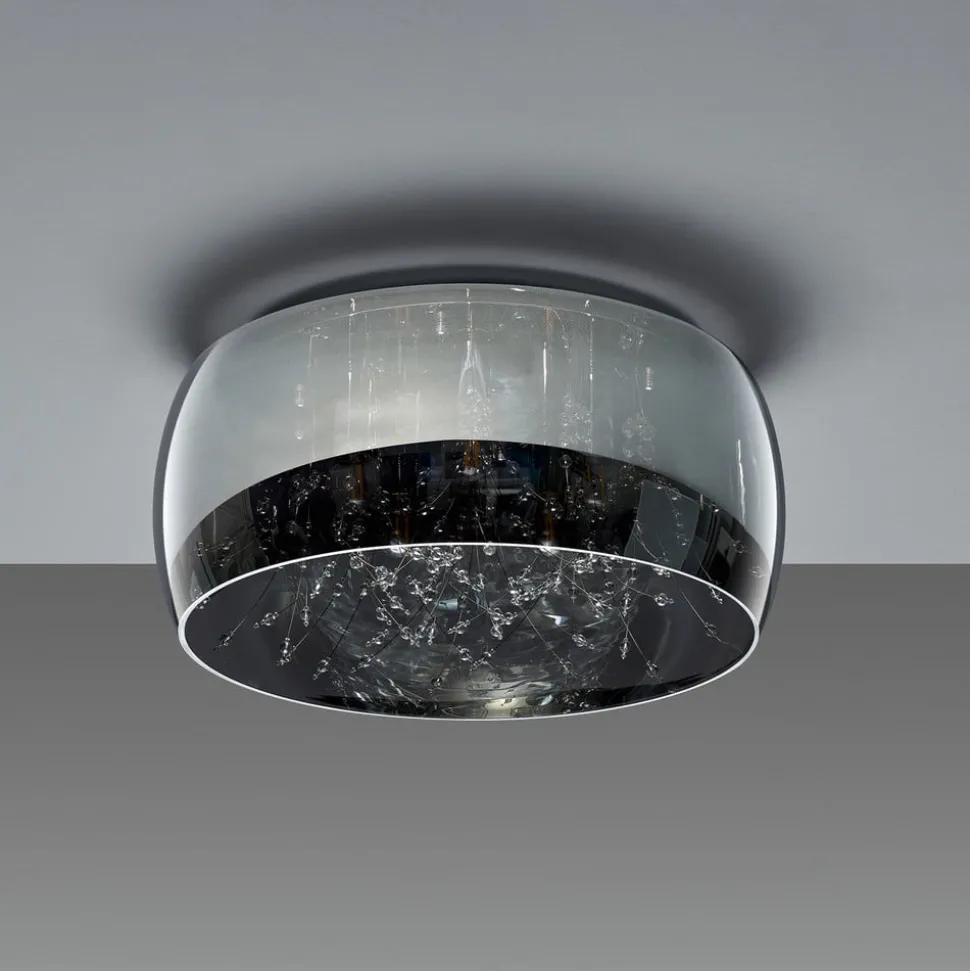 Plafondlamp Crystel van glas, chroom, Ø 50 cm