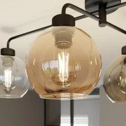 Plafondlamp Cubus 4-lamps helder/amber/grijs