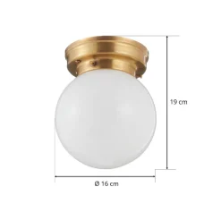 Plafondlamp D99-115 op B met opalen glazen kap