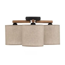 Plafondlamp Deva, textiel, 3-lamps