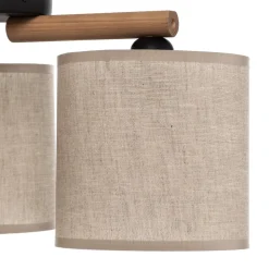 Plafondlamp Deva, textiel, 3-lamps