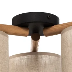 Plafondlamp Deva, textiel, 3-lamps