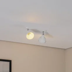 Plafondlamp Elba, 34 cm, 2-lamps, wit, metaal, E27