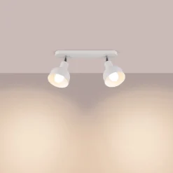 Plafondlamp Elba, 34 cm, 2-lamps, wit, metaal, E27