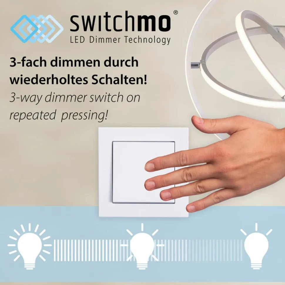 Plafondlamp Emilia, drievoudig dimbaar, grijs