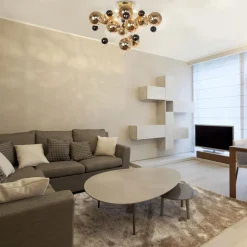 Plafondlamp Explosion met gouden bollen