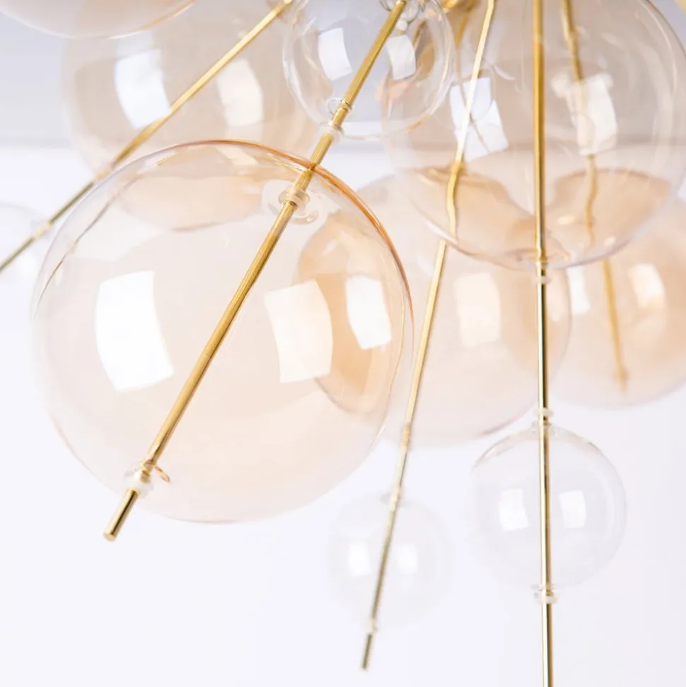 Plafondlamp Explosion met amberkleurige bollen