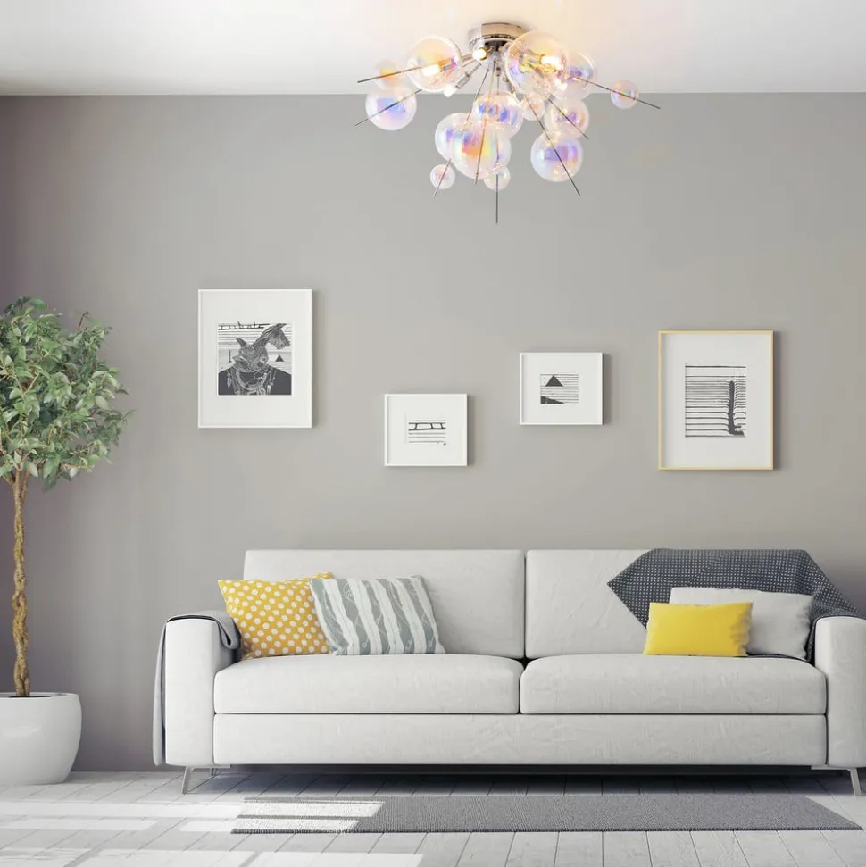 Plafondlamp Explosion van glas, 6-lamps