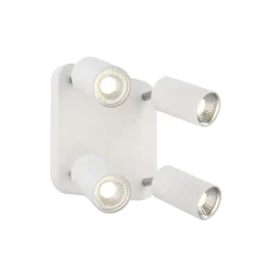 Plafondlamp Eye Spot 4-lamps vierkant, wit