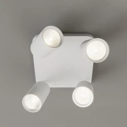 Plafondlamp Eye Spot 4-lamps vierkant, wit