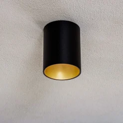 Plafondlamp Eye Tone, zwart/goud