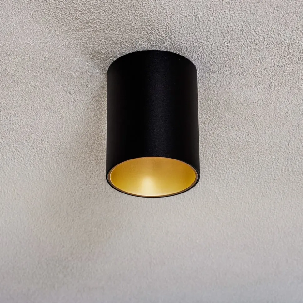 Plafondlamp Eye Tone, zwart/goud