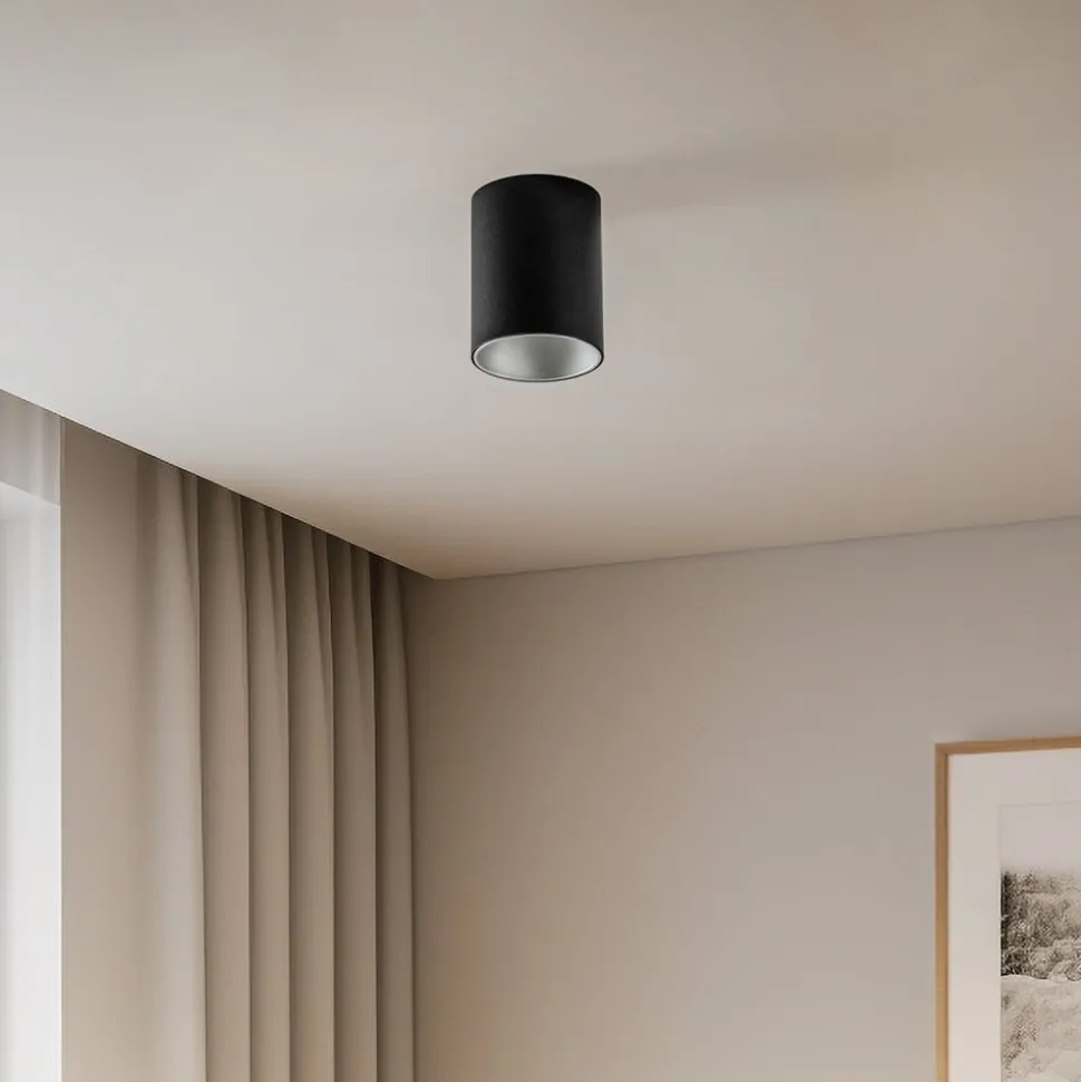 Plafondlamp Eye Tone, zwart/zilver