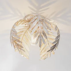 Plafondlamp Felce als varen, ivoor, Ø 25 cm