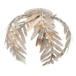 Plafondlamp Felce als varen, ivoor, Ø 25 cm