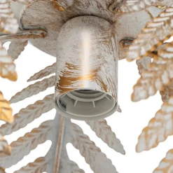 Plafondlamp Felce als varen, ivoor, Ø 25 cm