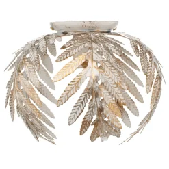 Plafondlamp Felce als varen, ivoor, Ø 25 cm