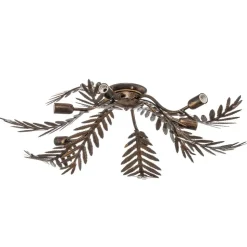 Plafondlamp Felce als varen in brons, 105 x 60 cm