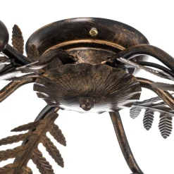 Plafondlamp Felce als varen in brons, 105 x 60 cm