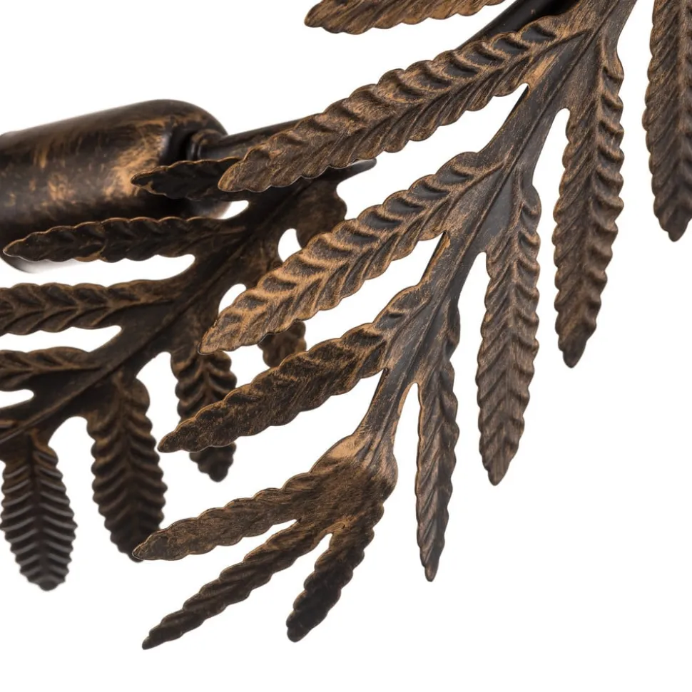 Plafondlamp Felce als varen in brons, 105 x 60 cm