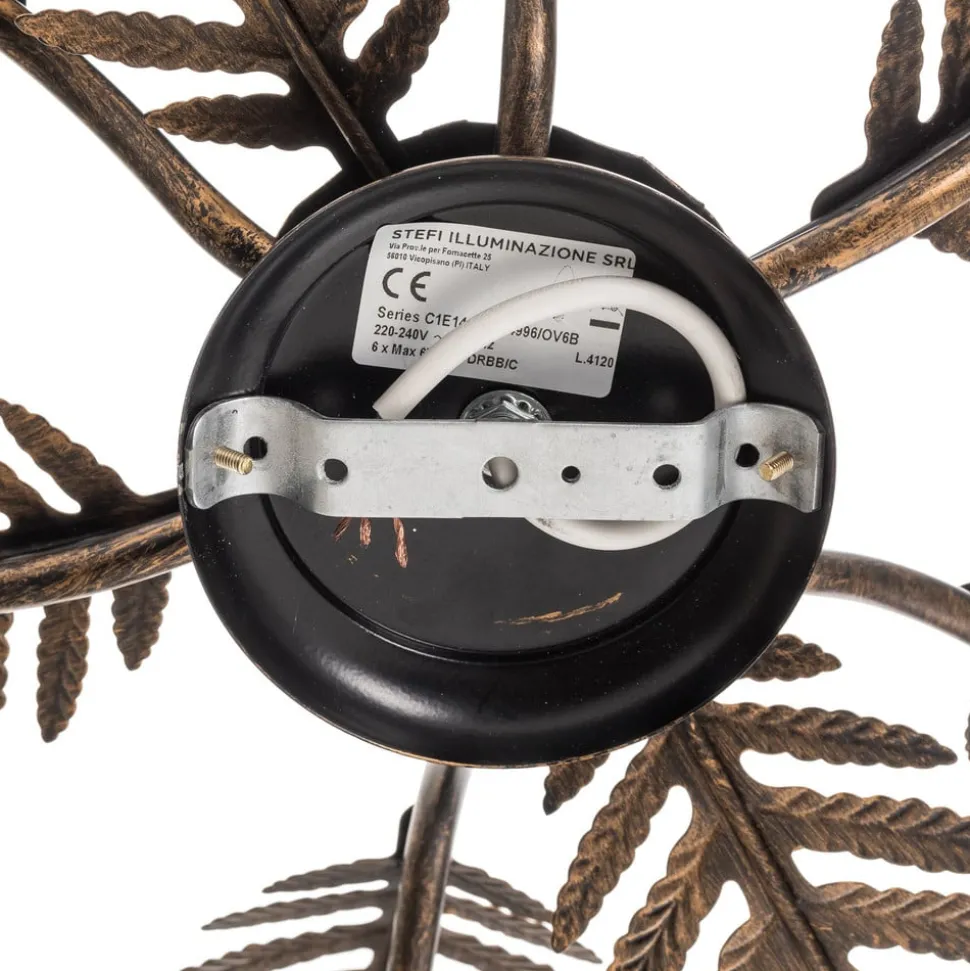 Plafondlamp Felce als varen in brons, 105 x 60 cm