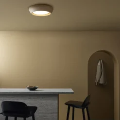 Plafondlamp Fjord, bruin, gips, Ø 28 cm, GX53