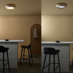 Plafondlamp Fjord, bruin, gips, Ø 28 cm, GX53