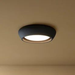 Plafondlamp Fjord, zwart, gips, Ø 28 cm, GX53