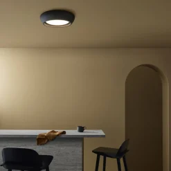 Plafondlamp Fjord, zwart, gips, Ø 28 cm, GX53