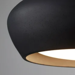 Plafondlamp Fjord, zwart, gips, Ø 28 cm, GX53