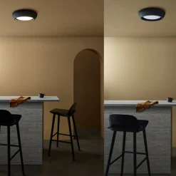 Plafondlamp Fjord, zwart, gips, Ø 28 cm, GX53