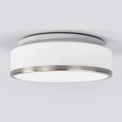 Plafondlamp Flush IP44, Ø 28cm, zilver gesatineerd
