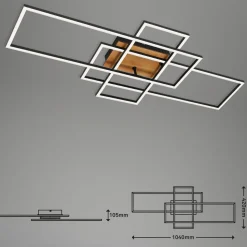 Plafondlamp Frame CCT, afstandsbediening, zwart/hout