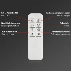 Plafondlamp Frame CCT, afstandsbediening, zwart/hout