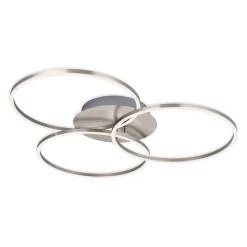 Plafondlamp Frame ring Switch Dim nikkel 3-lamps